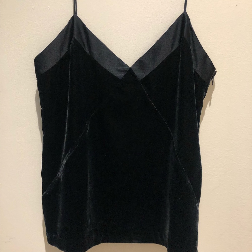 Club Monaco Navy Blue Velvet Top